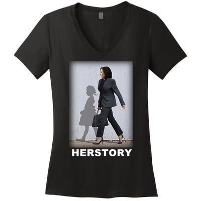 Kamala Harris Herstory Making History Women's V-Neck T-Shirt
