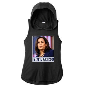 Kamala Harris I'm Speaking Vice President Debate Quote Ladies PosiCharge Tri-Blend Wicking Draft Hoodie Tank