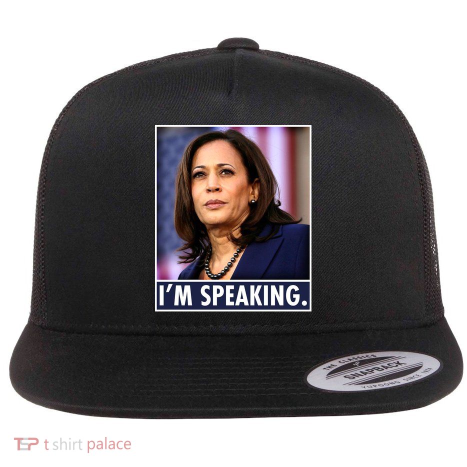 Kamala Harris I'm Speaking Vice President Debate Quote Flat Bill Trucker Hat