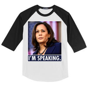 Kamala Harris I'm Speaking Vice President Debate Quote Kids Colorblock Raglan Jersey