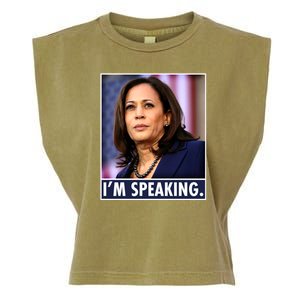 Kamala Harris I'm Speaking Vice President Debate Quote Garment-Dyed Women's Muscle Tee