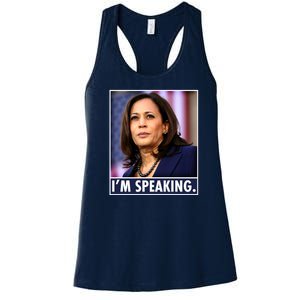 Kamala Harris I'm Speaking Vice President Debate Quote Women's Racerback Tank