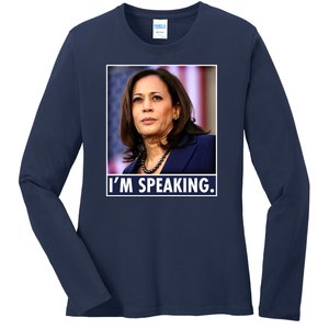 Kamala Harris I'm Speaking Vice President Debate Quote Ladies Long Sleeve Shirt