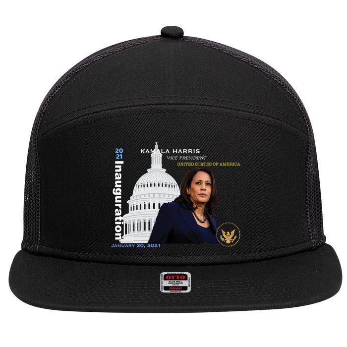 Kamala Harris Inauguration Day 7 Panel Mesh Trucker Snapback Hat