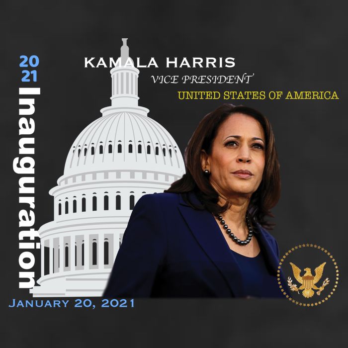 Kamala Harris Inauguration Day 7 Panel Mesh Trucker Snapback Hat