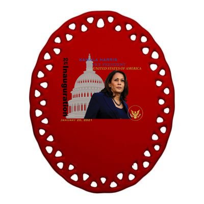 Kamala Harris Inauguration Day Ceramic Oval Ornament