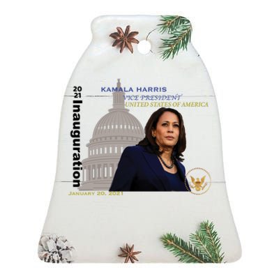 Kamala Harris Inauguration Day Ceramic Bell Ornament