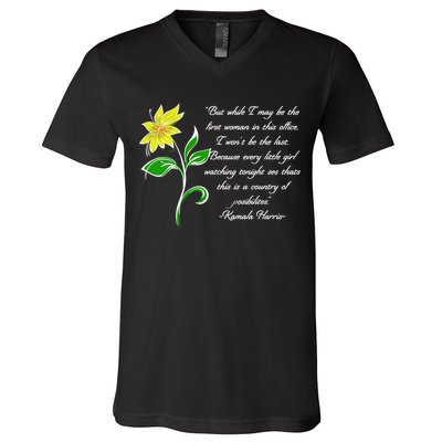 Kamala Harris Inspiring Quote V-Neck T-Shirt