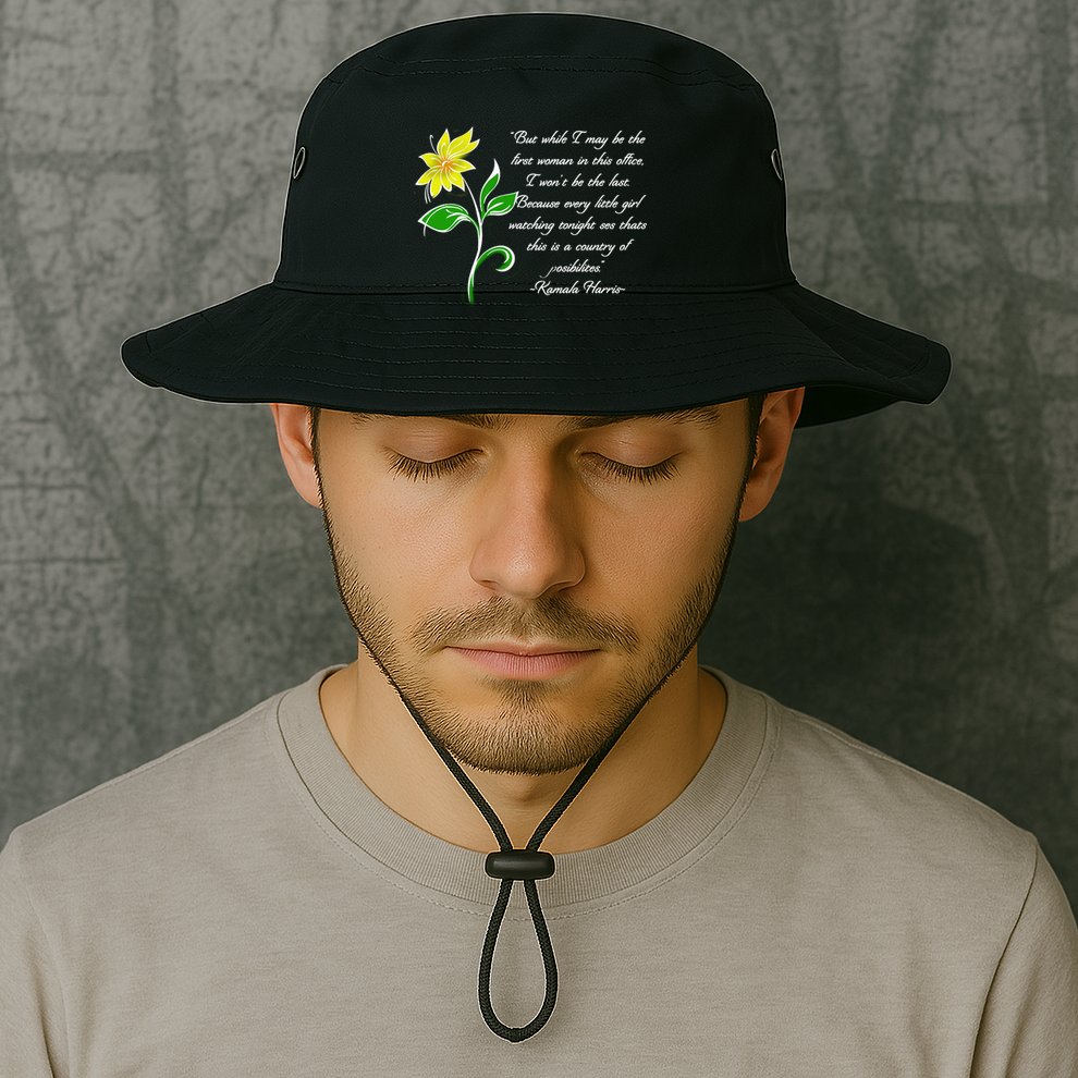 Kamala Harris Inspiring Quote Bucket Hat