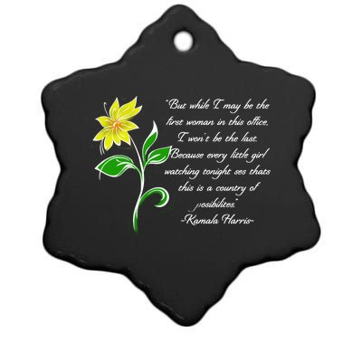 Kamala Harris Inspiring Quote Ceramic Star Ornament