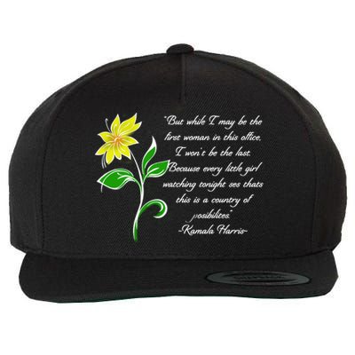 Kamala Harris Inspiring Quote Wool Snapback Cap