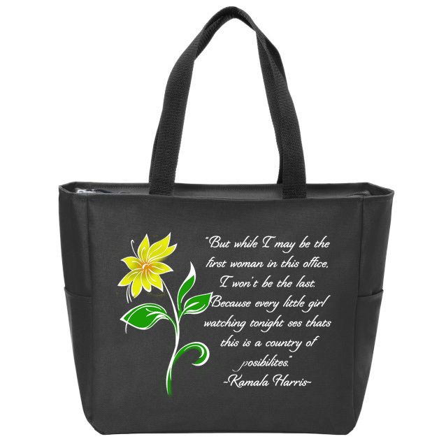 Kamala Harris Inspiring Quote Zip Tote Bag
