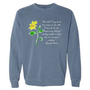 Kamala Harris Inspiring Quote Garment-Dyed Sweatshirt