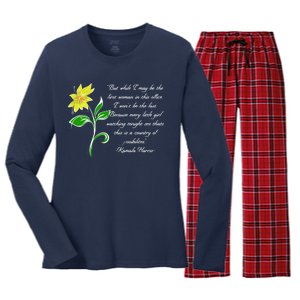 Kamala Harris Inspiring Quote Women's Long Sleeve Flannel Pajama Set 