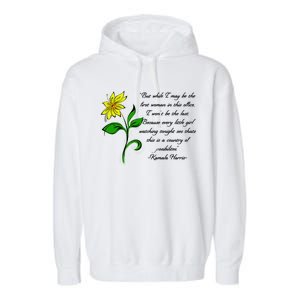 Kamala Harris Inspiring Quote Garment-Dyed Fleece Hoodie