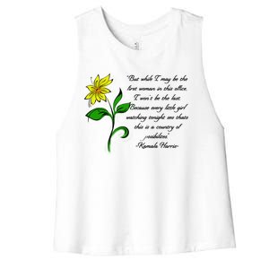 Kamala Harris Inspiring Quote Women's Racerback Cropped Tank