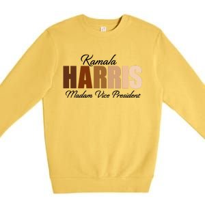 Kamala Harris Madam Vice President Premium Crewneck Sweatshirt