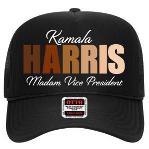 Kamala Harris Madam Vice President High Crown Mesh Back Trucker Hat