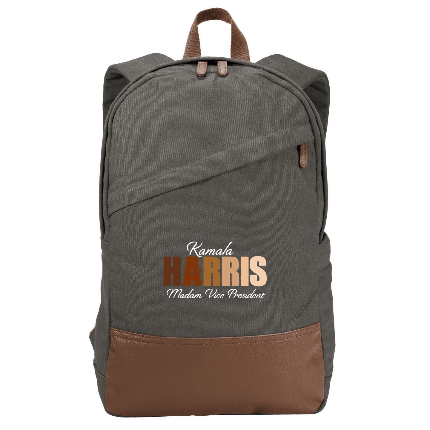 Kamala Harris Madam Vice President Cotton Canvas Backpack