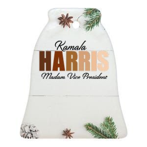 Kamala Harris Madam Vice President Ceramic Bell Ornament