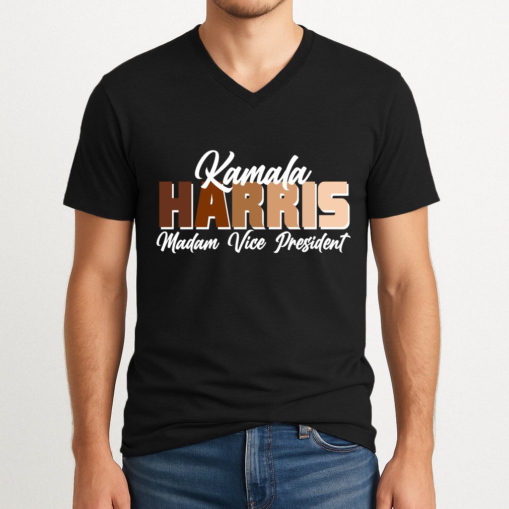 Kamala Harris Madam Vice President Diversity V-Neck T-Shirt