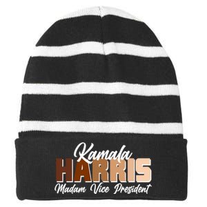 Kamala Harris Madam Vice President Diversity Striped Beanie with Solid Band