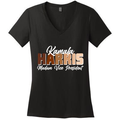 Kamala Harris Madam Vice President Diversity Women's V-Neck T-Shirt