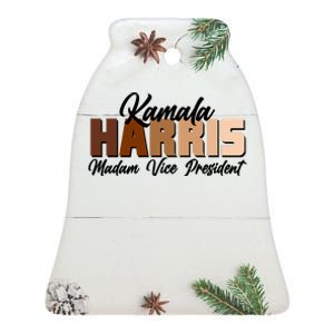 Kamala Harris Madam Vice President Diversity Ceramic Bell Ornament