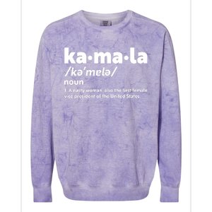 Kamala Harris Name Definition Vice President Colorblast Crewneck Sweatshirt