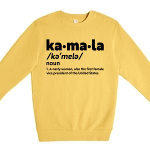 Kamala Harris Name Definition Vice President Premium Crewneck Sweatshirt