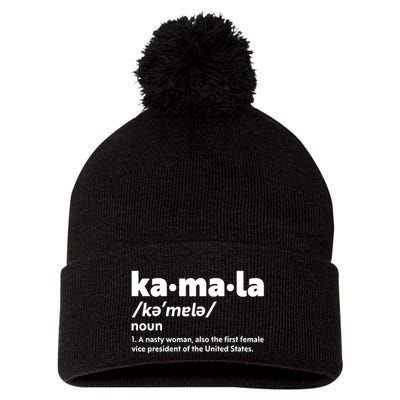 Kamala Harris Name Definition Vice President Pom Pom 12in Knit Beanie