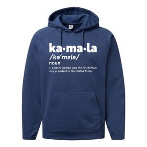 Kamala Harris Name Definition Vice President Performance Fleece Hoodie