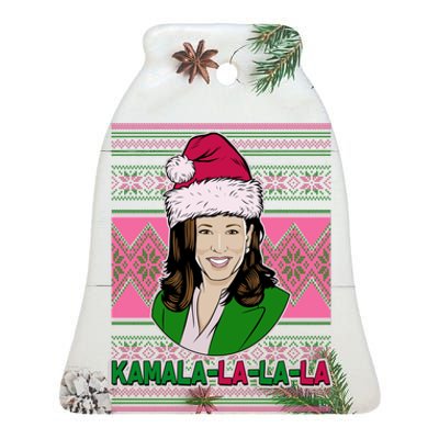 Kamala La La La  AKA Ugly Christmas Sweater Ceramic Bell Ornament