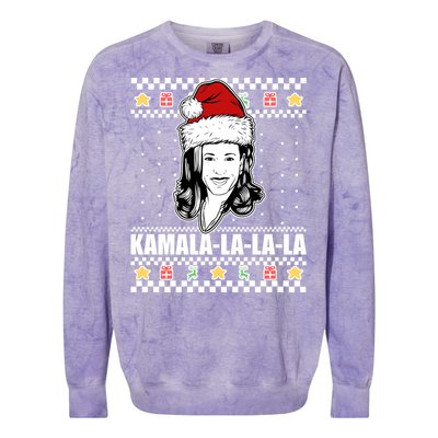 Kamala La La La Ugly Christmas Sweater Colorblast Crewneck Sweatshirt