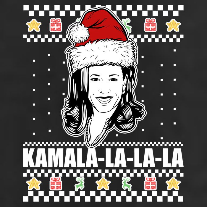 Kamala La La La Ugly Christmas Sweater 7 Panel Mesh Trucker Snapback Hat