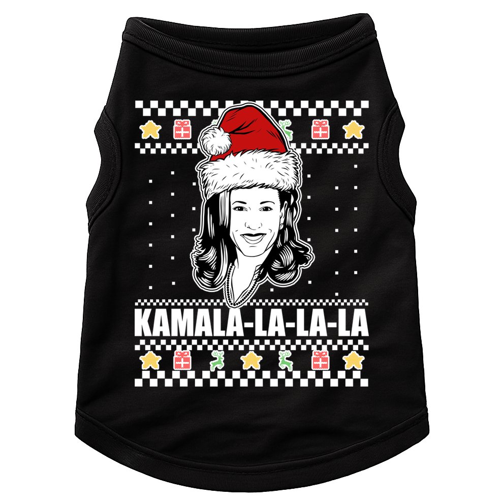 Kamala La La La Ugly Christmas Sweater Doggie Tank