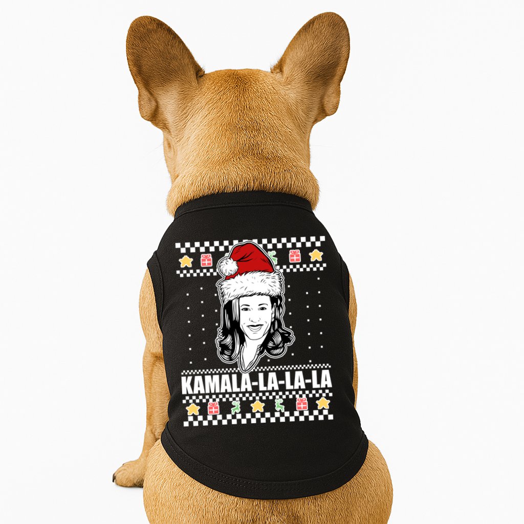 Kamala La La La Ugly Christmas Sweater Doggie Tank