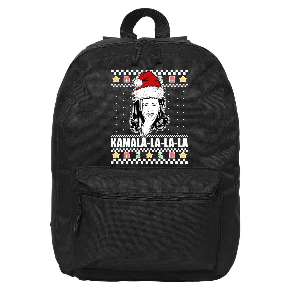 Kamala La La La Ugly Christmas Sweater 16 in Basic Backpack