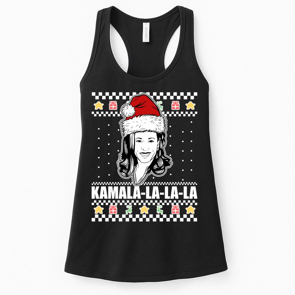 Kamala La La La Ugly Christmas Sweater Womens Tank Top