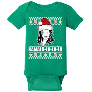 Kamala La La La Ugly Christmas Sweater Baby Bodysuit