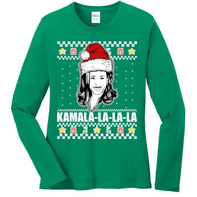 Kamala La La La Ugly Christmas Sweater Ladies Long Sleeve Shirt