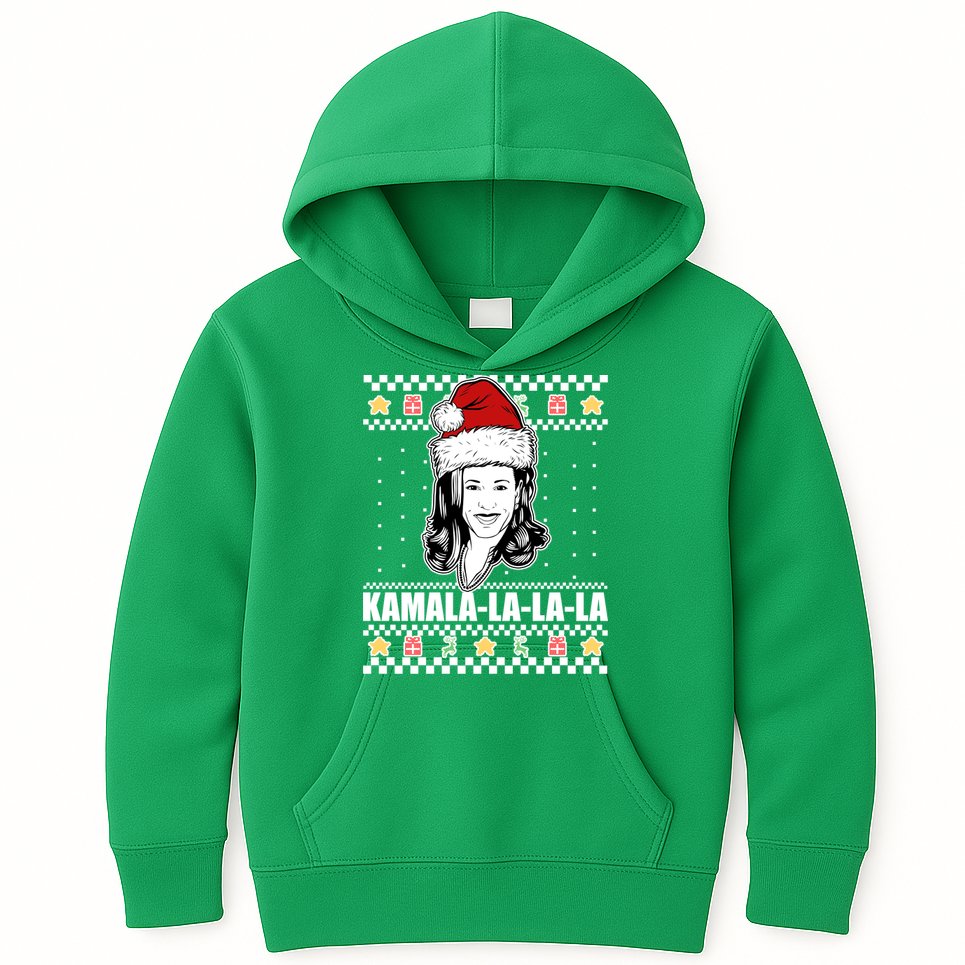 Kamala La La La Ugly Christmas Sweater Kids Hoodie