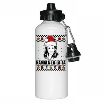 Kamala La La La Ugly Christmas Sweater Aluminum Water Bottle 