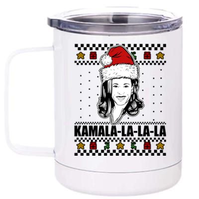 Kamala La La La Ugly Christmas Sweater 12 oz Stainless Steel Tumbler Cup