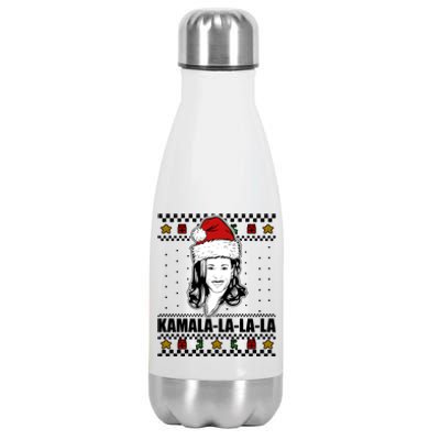 Kamala La La La Ugly Christmas Sweater Stainless Steel Insulated Water Bottle