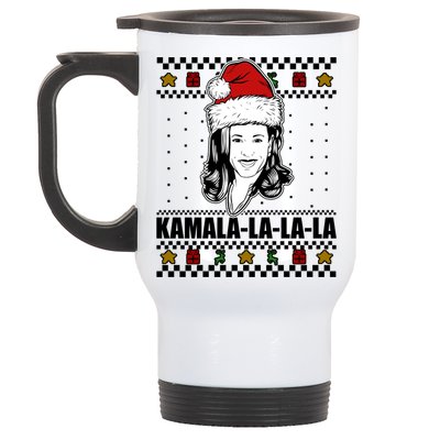 Kamala La La La Ugly Christmas Sweater Stainless Steel Travel Mug