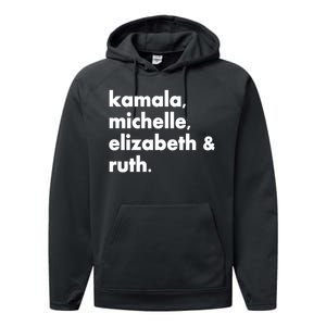 Kamala Michelle RBG Elizabeth Ruth Performance Fleece Hoodie