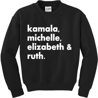 Kamala Michelle RBG Elizabeth Ruth Kids Sweatshirt