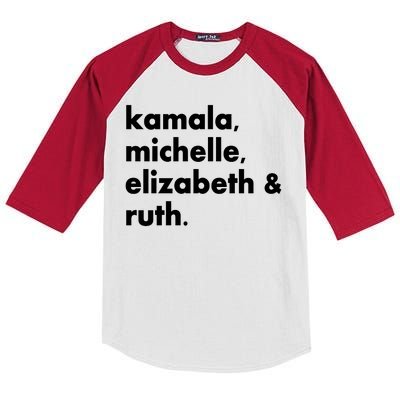 Kamala Michelle RBG Elizabeth Ruth Kids Colorblock Raglan Jersey