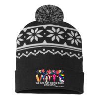 Kamalawe Are Not Going Back Like Ever Feminist Human Rights USA-Made Snowflake Beanie